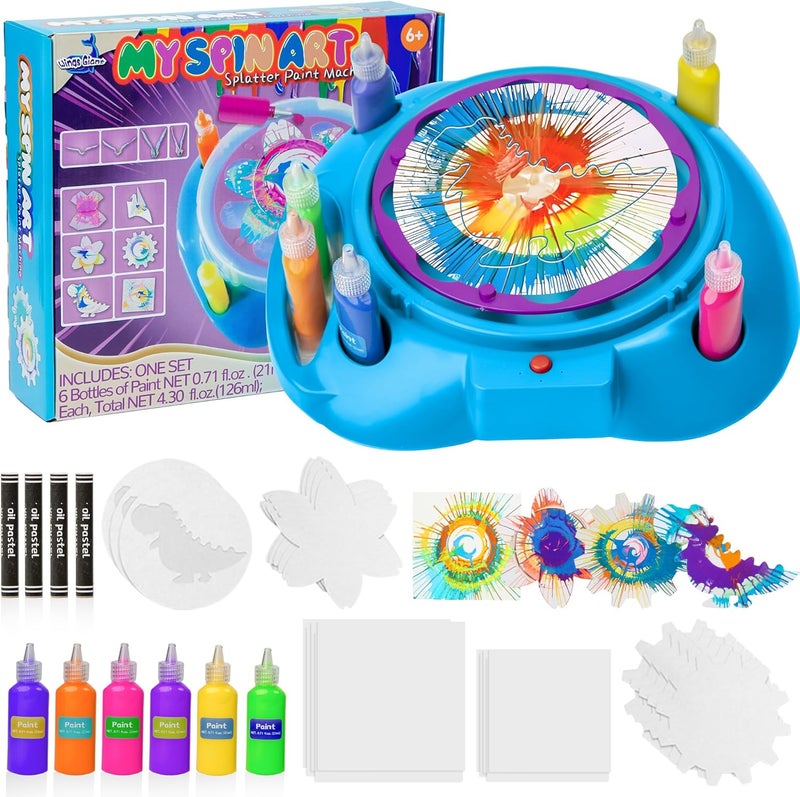 Wings Giant Spin Art Machine Variable Speed, Battery Operated Spinner - Paint Spinner with Splatter Guard, Washable Paint, Spin Art Kit, Art Design Card, Stem Toys, Kid Arts and Crafts, Girls Boys - Image 1